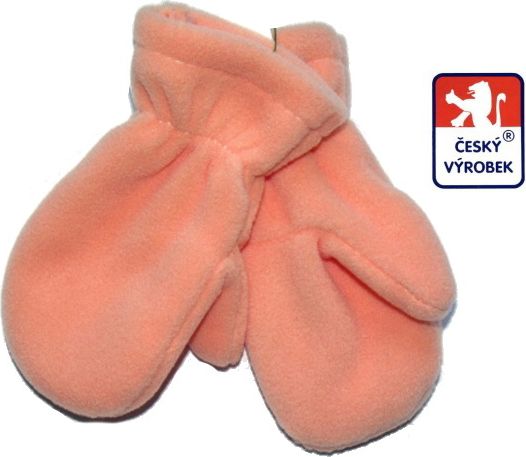 Dětské/kojenecké rukavičky s palečkem Dětský svět, fleece, sv.oranžové - obrázek 1