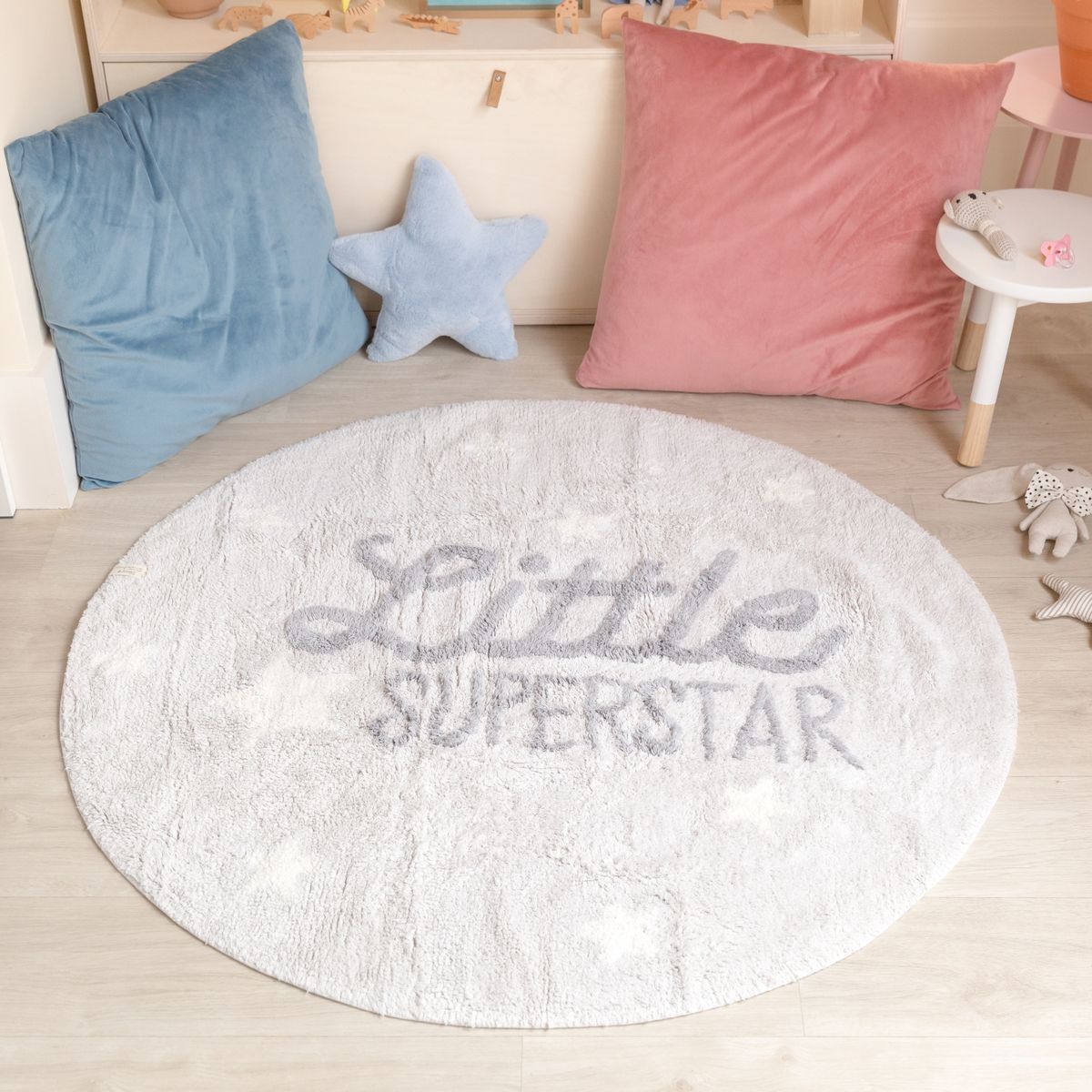 Koberec Ourbaby Little Superstar 30265-0 kruh průměr 120 cm šedá - obrázek 1