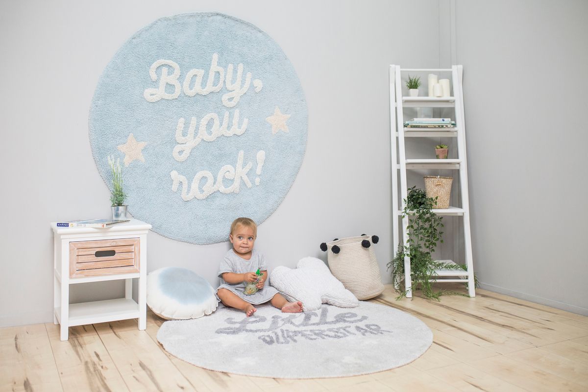 Koberec Ourbaby Little Superstar 30265-0 kruh průměr 120 cm šedá - obrázek 3