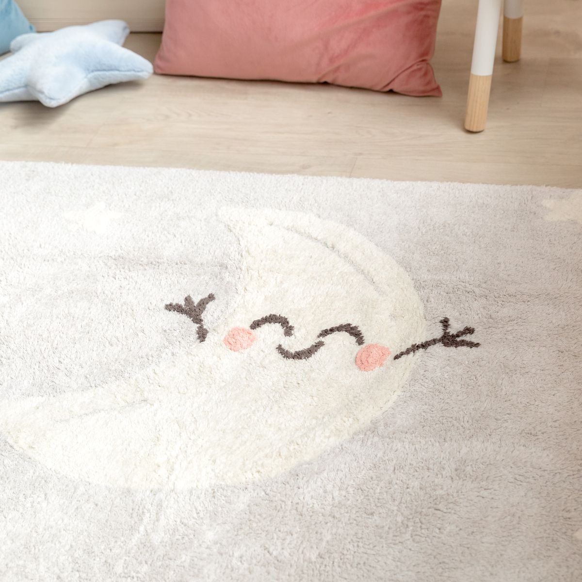 Koberec Ourbaby Happy Moon 30263-0 obdélník 120x160 cm bílá šedá - obrázek 2