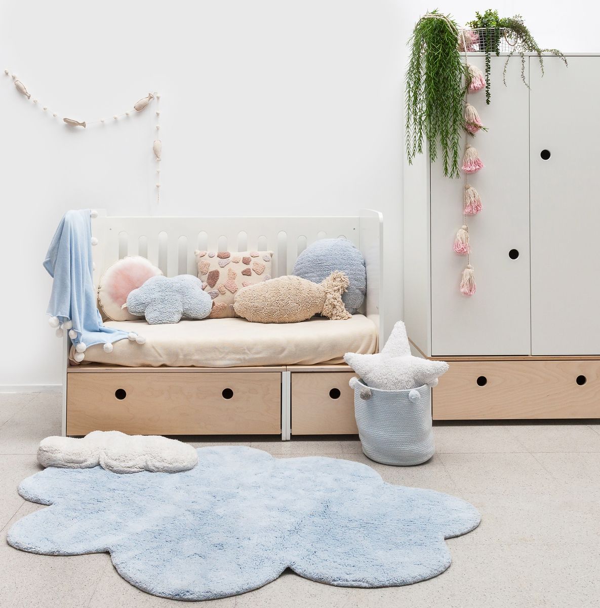 Koberec Ourbaby Puffy Dream Blue 30259-0 jiný 110x170 cm bílá modrá - obrázek 1