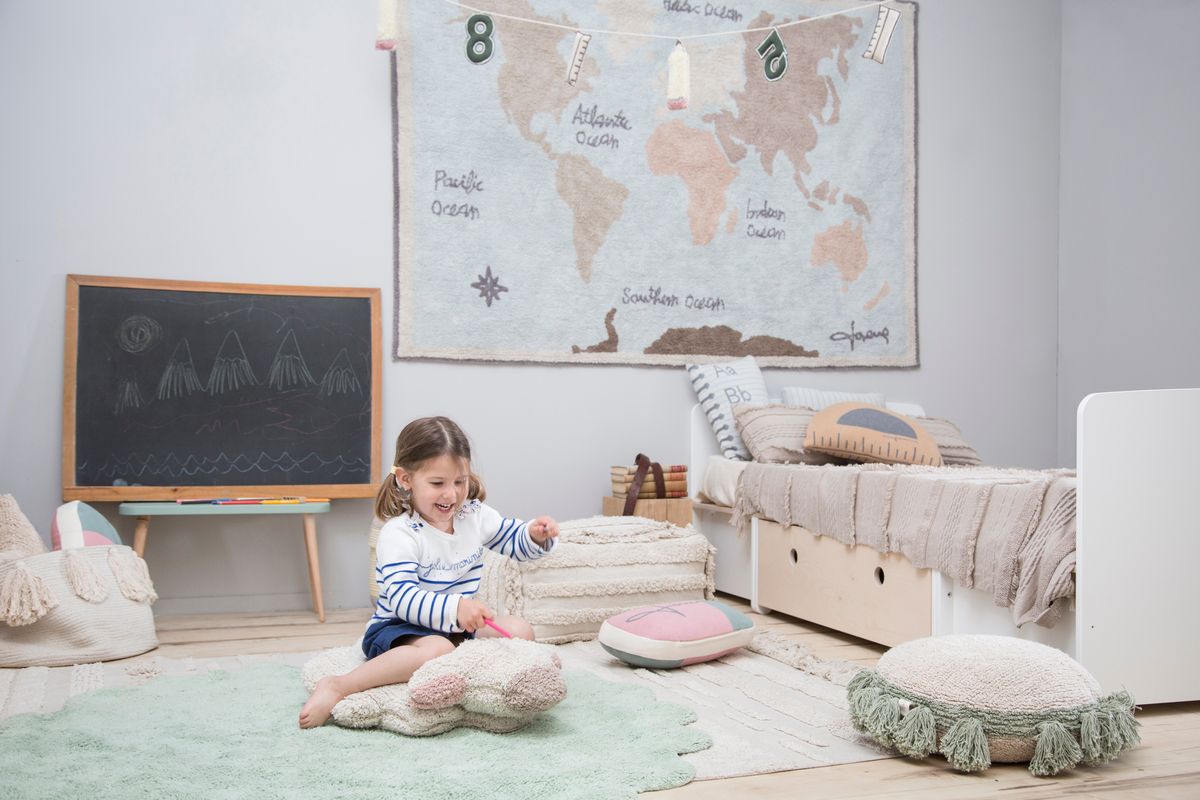 Koberec Ourbaby Puffy Sheep 30258-0 kruh průměr 140 cm zelená přírodní - obrázek 2