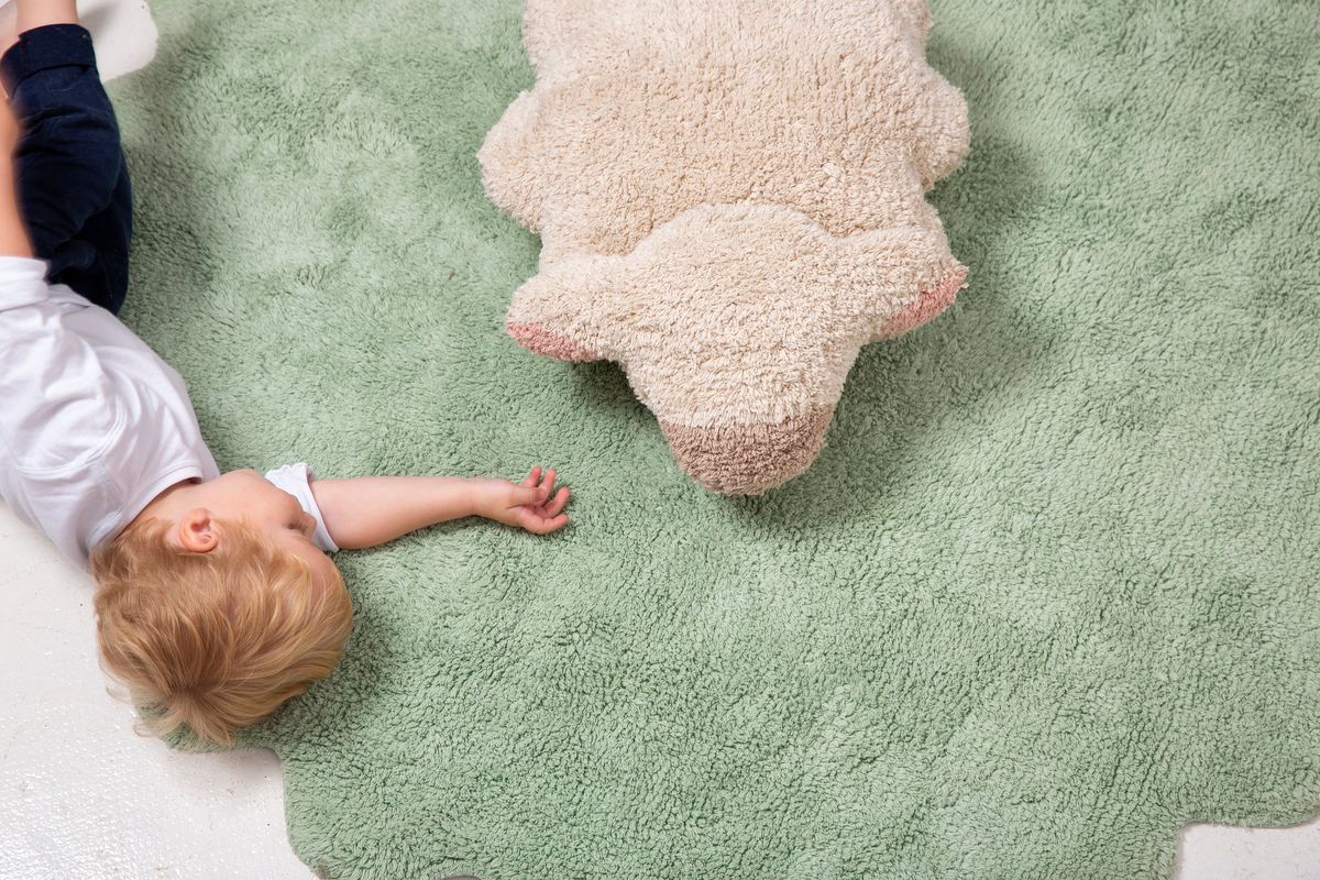 Koberec Ourbaby Puffy Sheep 30258-0 kruh průměr 140 cm zelená přírodní - obrázek 4
