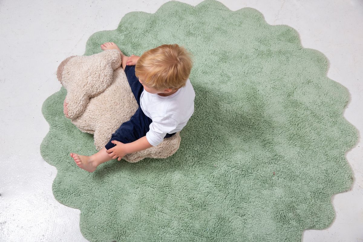 Koberec Ourbaby Puffy Sheep 30258-0 kruh průměr 140 cm zelená přírodní - obrázek 5