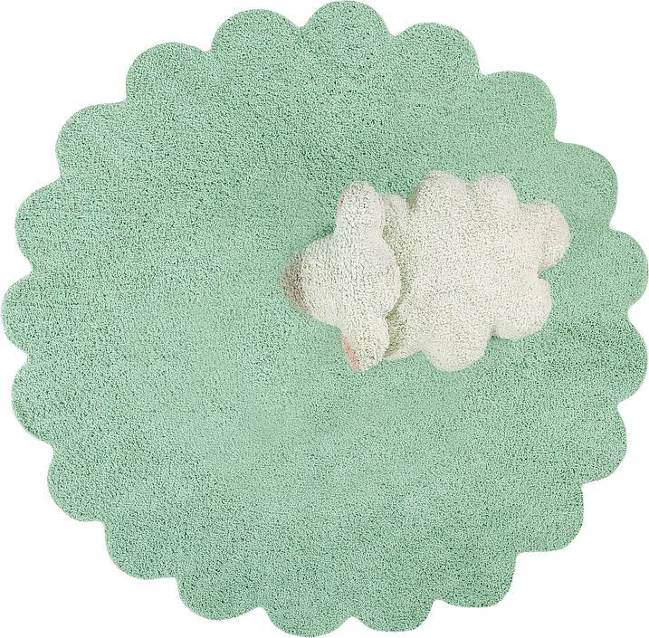 Koberec Ourbaby Puffy Sheep 30258-0 kruh průměr 140 cm zelená přírodní - obrázek 7