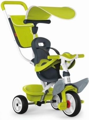 Smoby Tříkolka Baby Balade 2 zelená, stříška, taška - obrázek 1