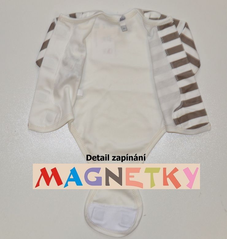 Dětské body, Koala, béžový Nosorožec s magnetkovým zapínáním velikost 62 - obrázek 2