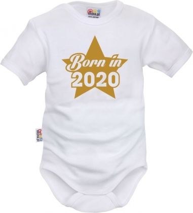 DEJNA Body krátký rukáv Born in 2020 - bílé, vel. 80 - obrázek 1