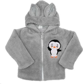 NEW BABY Zimní dětská mikina New Baby Penguin šedá Šedá 80 (9-12m) - obrázek 1