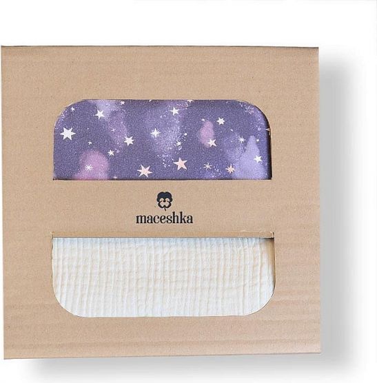 Maceshka Povlečení Nature mušelín a bavlna, Night Sky-mušelín ecru - obrázek 1