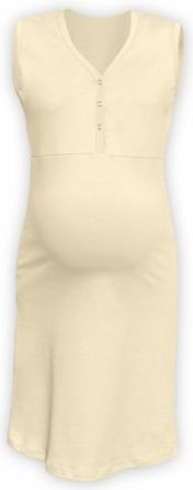 Těhotenská, kojící noční košile PAVLA bez rukávu - latte, Velikosti těh. moda M/L - obrázek 1