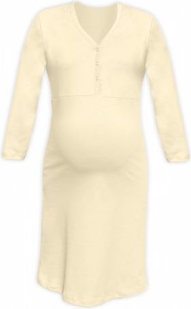 Těhotenská, kojící noční košile PAVLA 3/4 - latte, Velikosti těh. moda L/XL - obrázek 1