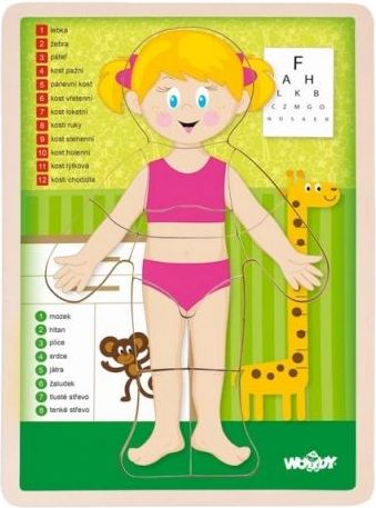Woody Puzzle "Lidské tělo" - Holka CZ - obrázek 1