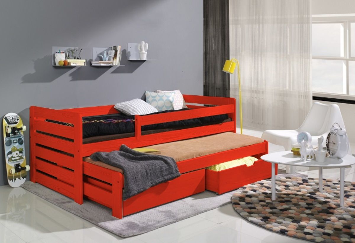 Dětská postel Ourbaby Praktik oranžová 200x90 cm - obrázek 1