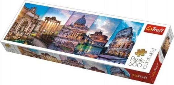 Trefl Puzzle Koláž památky Itálie panorama 500 dílků 66x23,7cm v krabici 40x13x4cm - obrázek 1