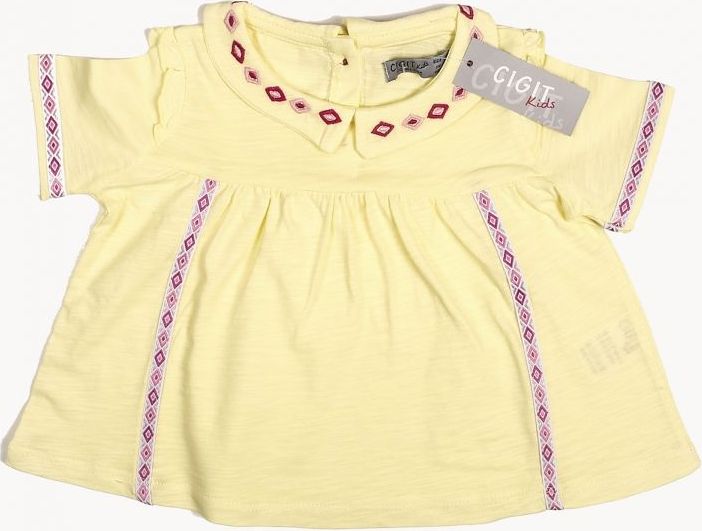Cigit Kids Letní dívčí halenka Cigit Kids - 3-4roky /98-104/Žlutá/97% Bavlna, 3% Elastan - obrázek 1