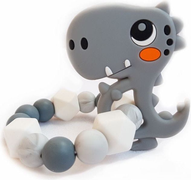 KidPro Silikonové kousátko: Dino šedý - obrázek 1