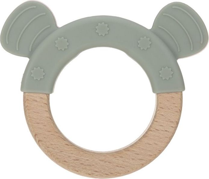 Lässig 4babies Kousátko Lässig Teether Ring Wood/Silicone Little Chums - obrázek 1