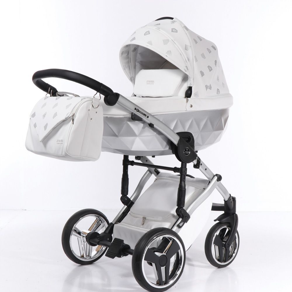 Kombinovaný kočárek Junama Glow 03 White/Silver 2020 - obrázek 1