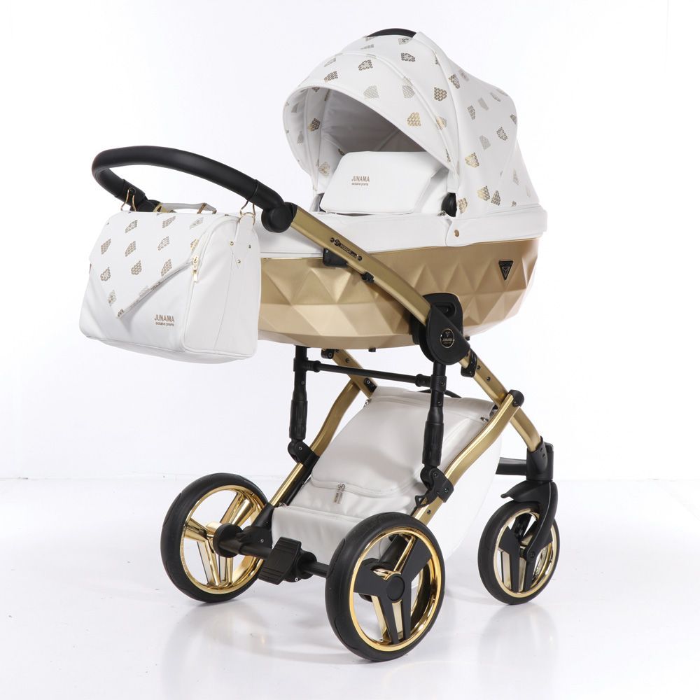 Kombinovaný kočárek Junama Glow 02 White/Gold 2020 - obrázek 1