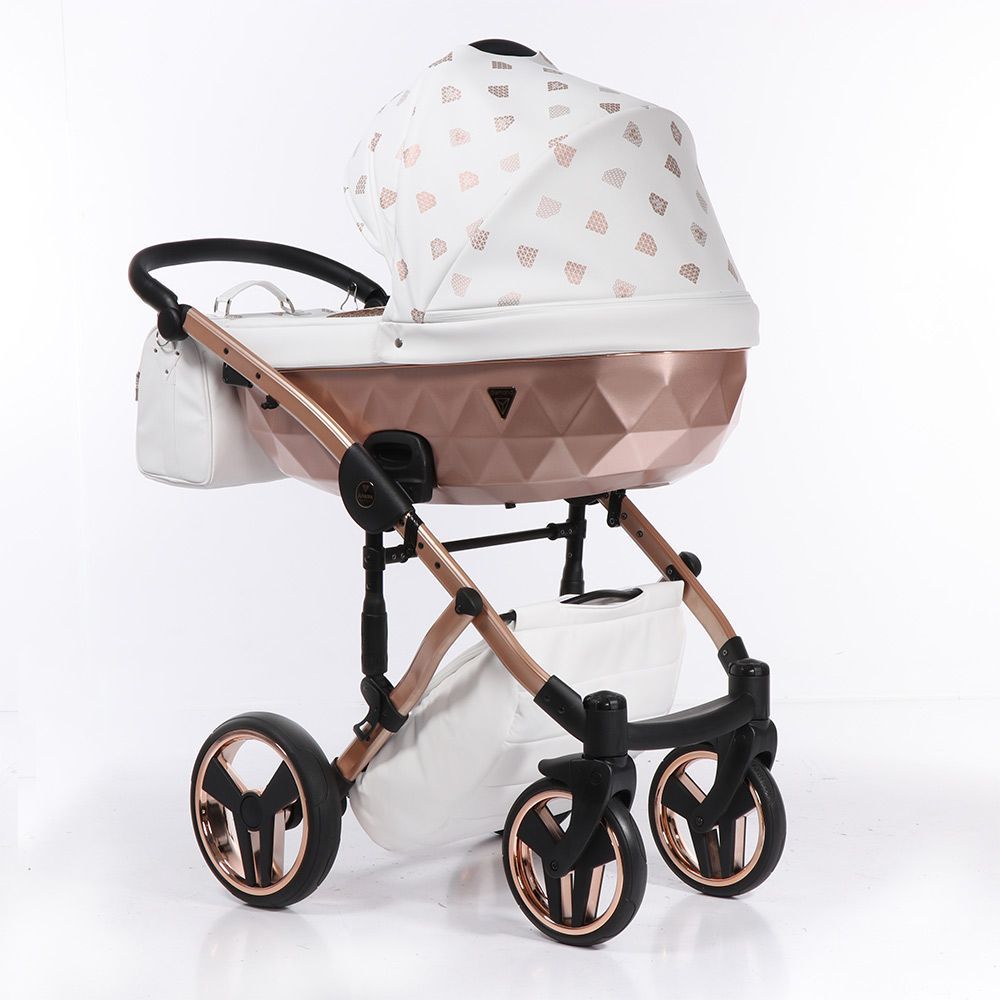 Kombinovaný kočárek Junama Glow 02 White/Gold 2020 - obrázek 2