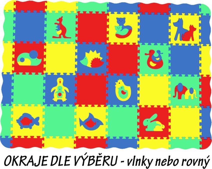 MALÝ GÉNIUS Pěnové puzzle koberec set I (8mm) mix-4 - obrázek 1