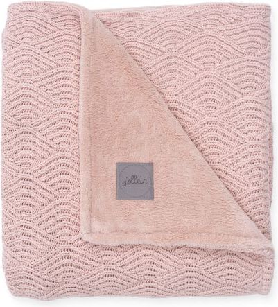 Jollein Deka 75x100cm River knit pale pink/coral fleece - obrázek 1