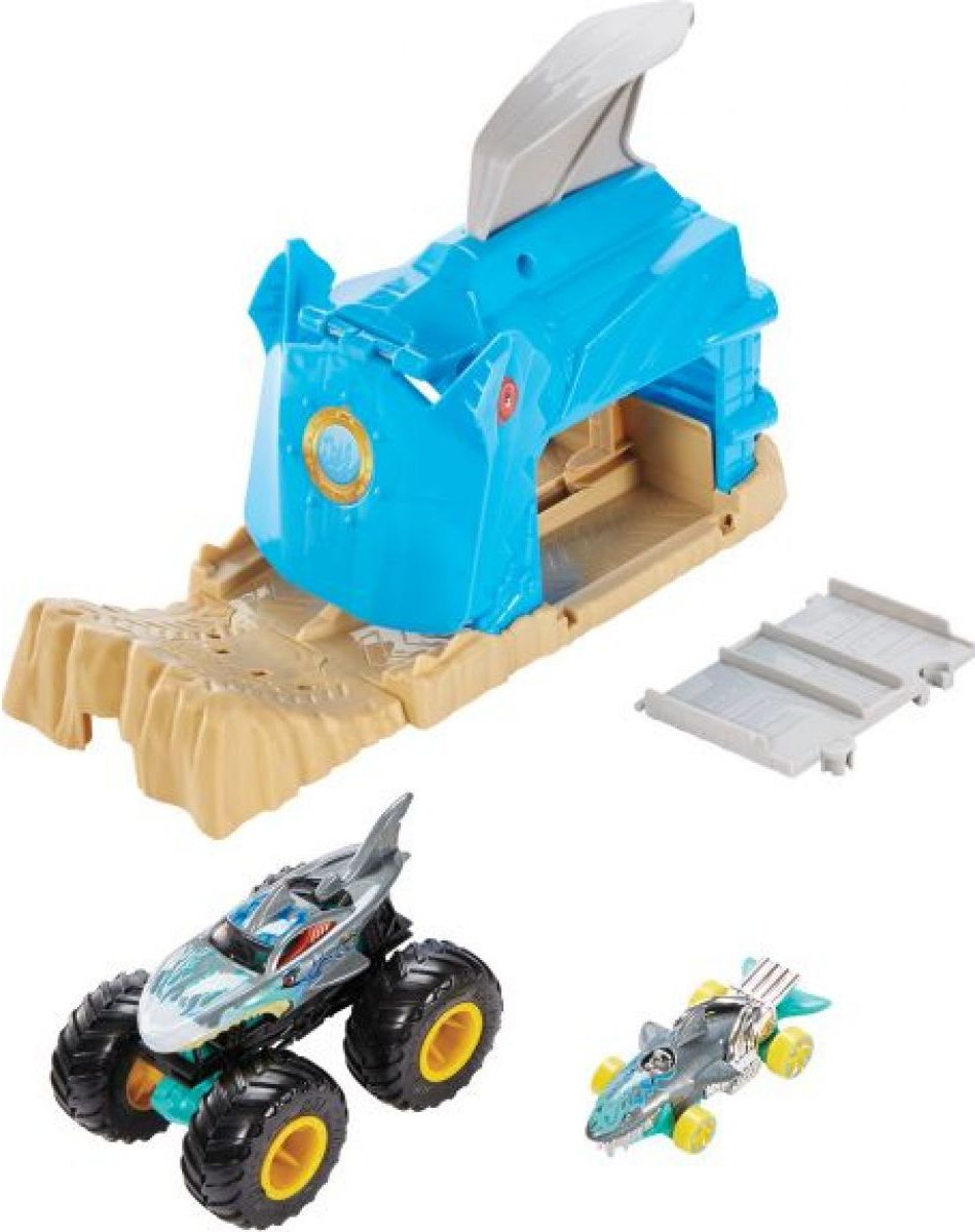 Mattel Hot Wheels monster trucks závodní herní set modrý - obrázek 1