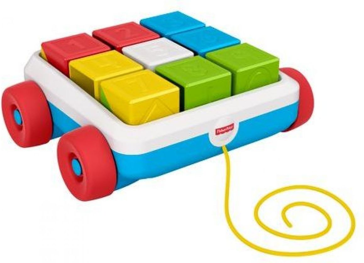 Fisher Price vozík s provázkem a s kostkami - obrázek 1