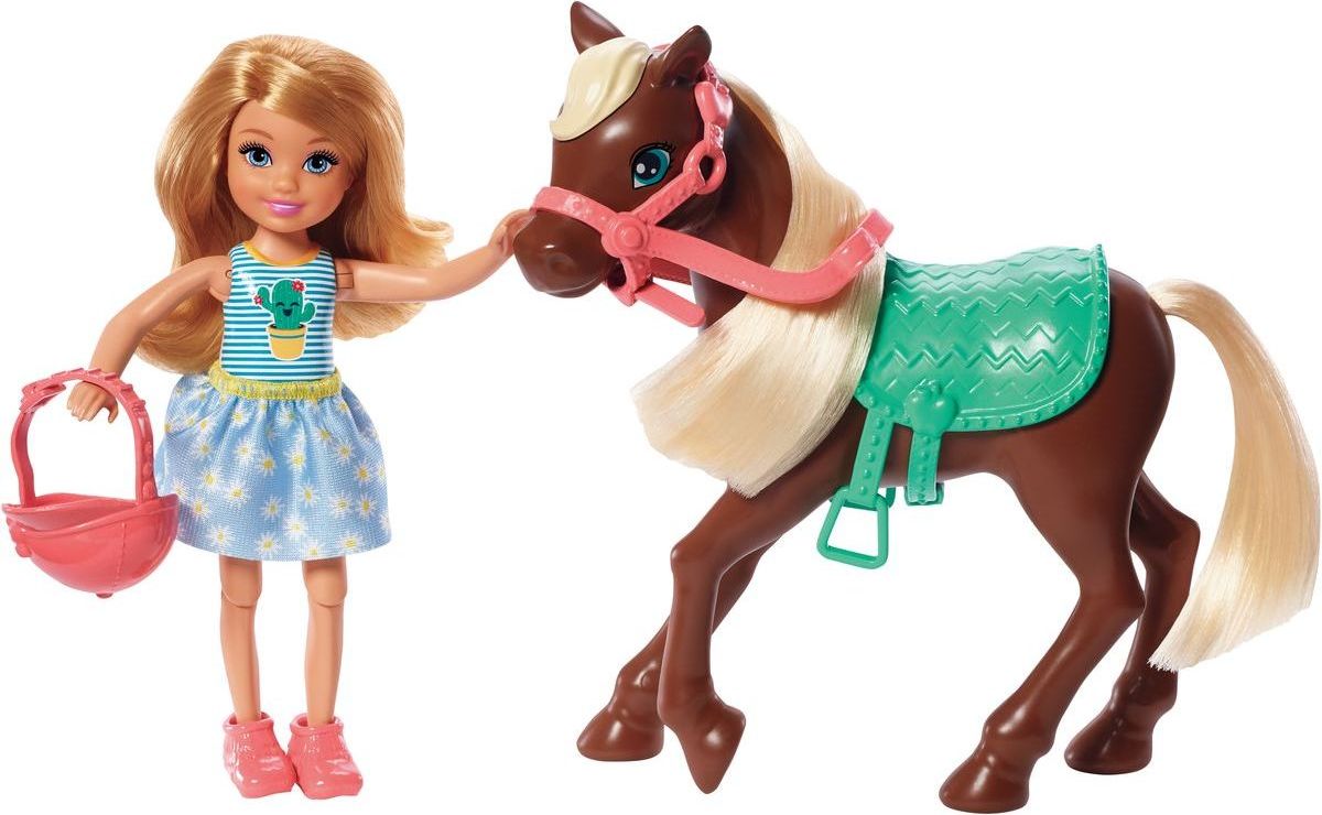 Mattel Barbie Chelsea a poník tm.hnědý - obrázek 1