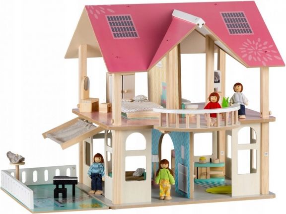Eco toys Dřevěný domek pro panenky s balkónem - Rezidence Modern - obrázek 1