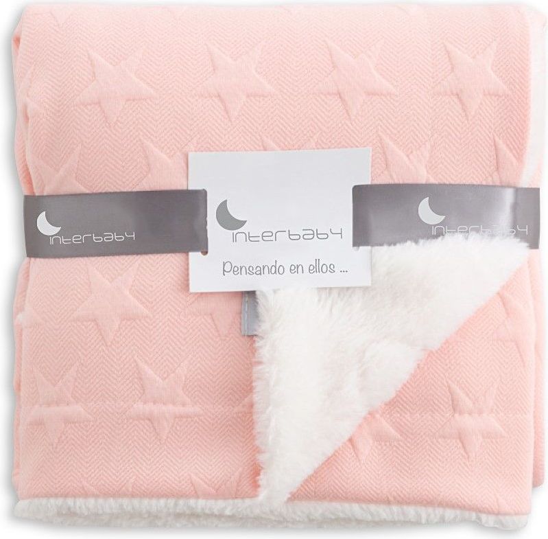Interbaby Deka hvězdičky & beránek 80×110 růžová - obrázek 1