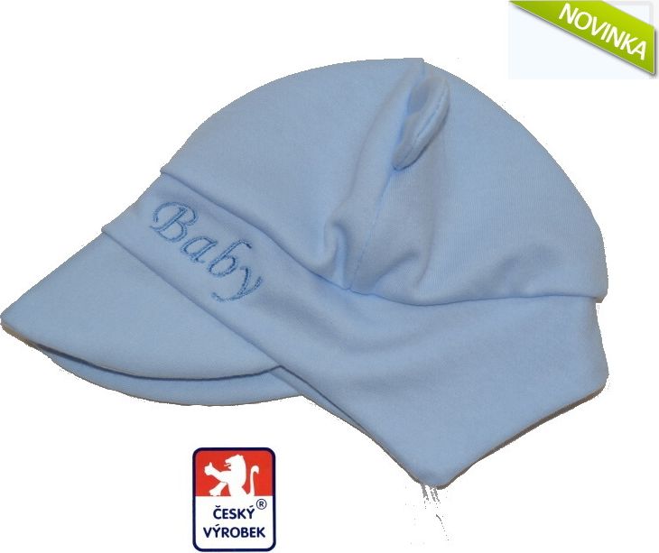 Dětský svět Dětská bavlněná čepička, zavazovací Baby, sv.modrá vel.5 - obrázek 1
