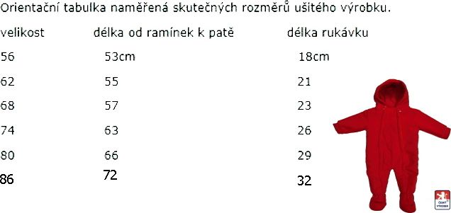 Zimní kojenecká kombinéza sv.modrá, fleece, Dětský svět vel.86 - obrázek 2