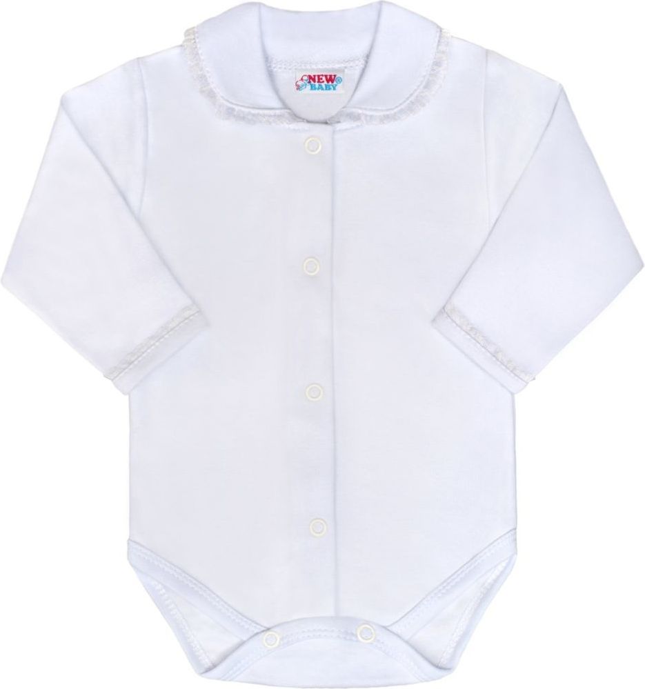 NEW BABY Luxusní bavlněné celorozepínací kojenecké body New Baby Princess bílé - 68 (4-6m) - obrázek 1