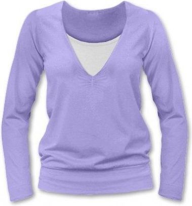 Kojící, těhotenské triko JULIE dl. rukáv - šeříková, Velikosti těh. moda L/XL - obrázek 1