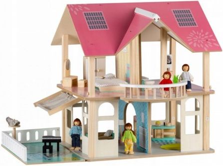 Dřevěný domek pro panenky s balkónem - Rezidence Modern - obrázek 1