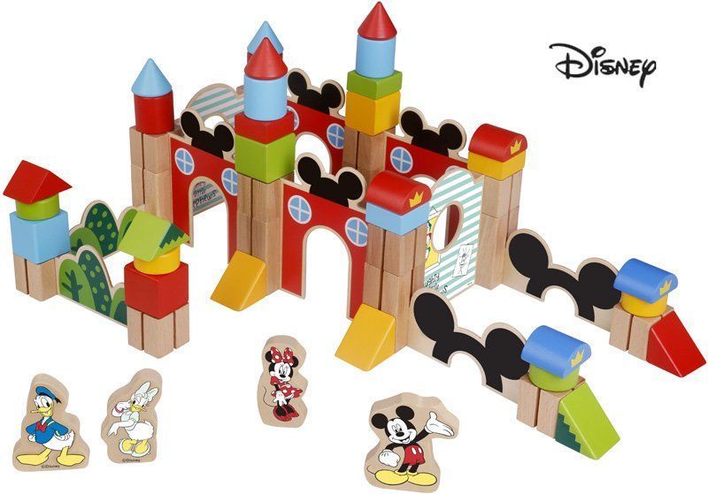 Derrson Disney Dřevěné Velké kostky 60 ks Mickeyho hrad - obrázek 1