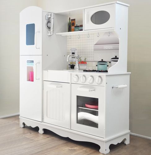 Derrson XXL Dřevěná kuchyňka bílá s příslušenstvím W5179 - obrázek 1