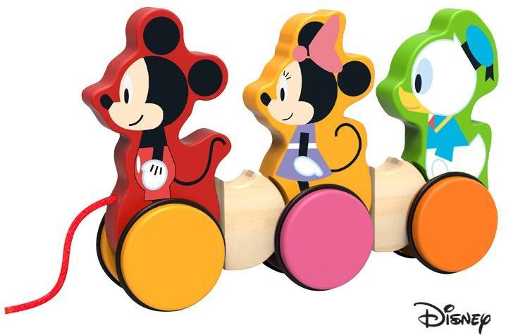 Derrson Disney Dřevěný tahací Mickey, Minnie a Donald - obrázek 1