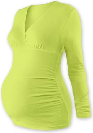 Těhotenské triko/tunika dlouhý rukáv EVA - sv. zelené, Velikosti těh. moda L/XL - obrázek 1