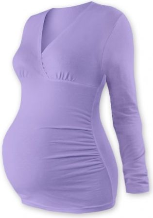 Těhotenské triko/tunika dlouhý rukáv EVA - levandule, Velikosti těh. moda M/L - obrázek 1