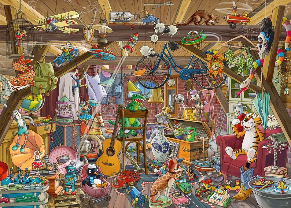 Heye Puzzle 1000 dílků Birgit Tanck - In The Attic - obrázek 1