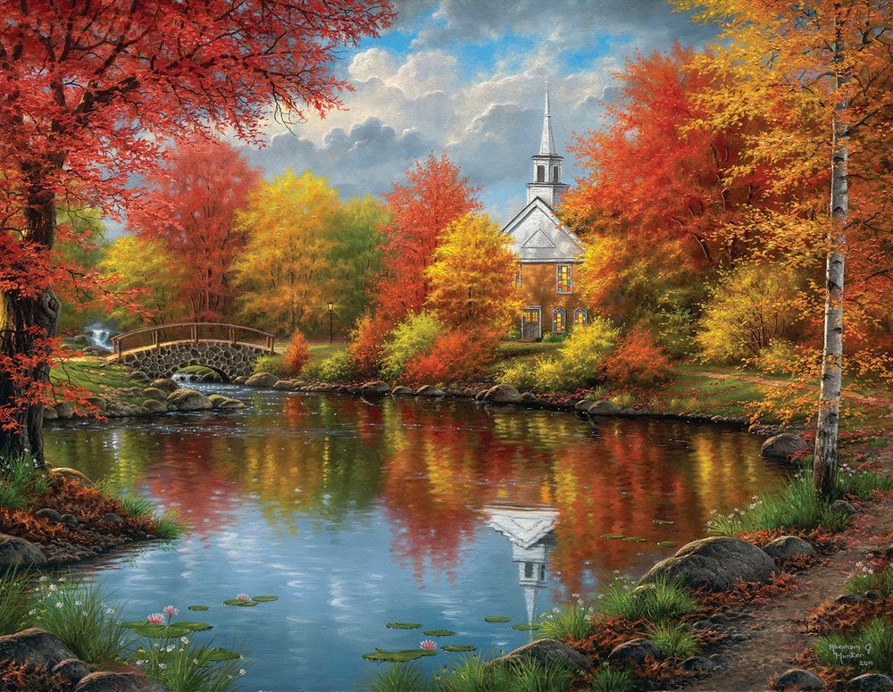 SunsOut Puzzle 300 dílků XXL dílků - Abraham Hunter - Autumn Tranquility - obrázek 1