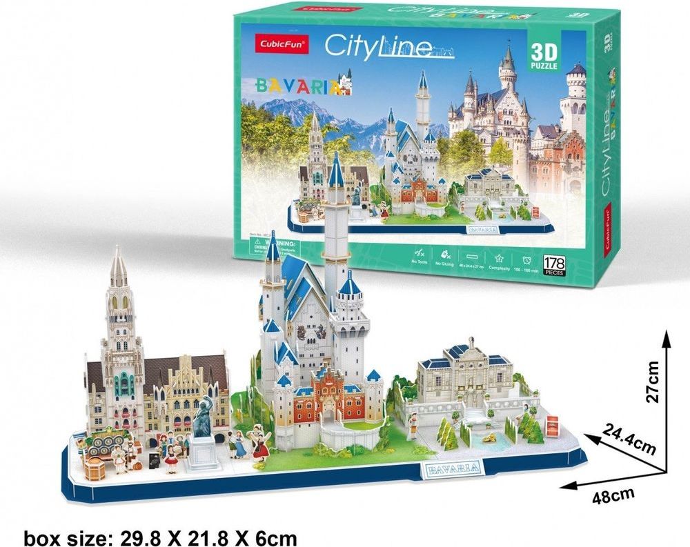 CubicFun Puzzle 178 dílků 3D Puzzle - Cityline - Bavaria - obrázek 1