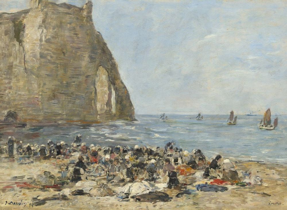 Grafika Puzzle 300 dílků Eugène Boudin: Washerwomen on the Beach of Etretat, - obrázek 1