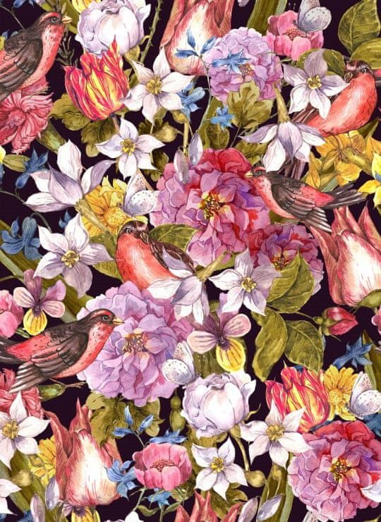 Grafika Puzzle 300 dílků Vintage Flowers and Birds - obrázek 1