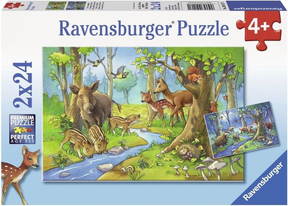 RAVENSBURGER Zvířátka v lese 2x24 dílků - obrázek 1