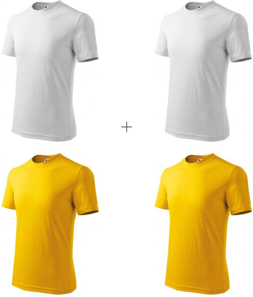 Malfini 4x Dětské tričko klasické (Bílé + Bílé + Žluté + Žluté) - obrázek 1
