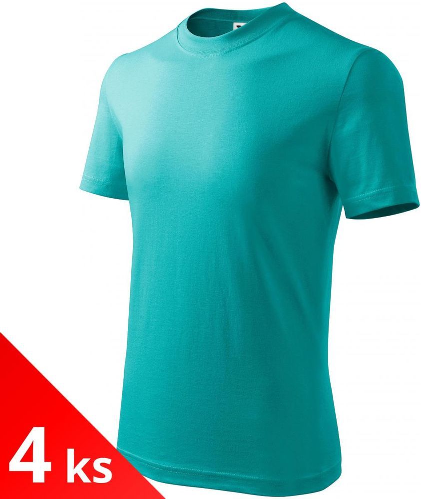 Malfini 4x Smaragdově zelené Dětské tričko jednoduché - obrázek 1